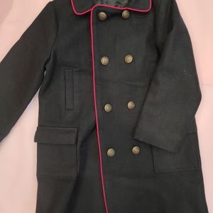 GAP Girl black double button long coat 60% wool size 5